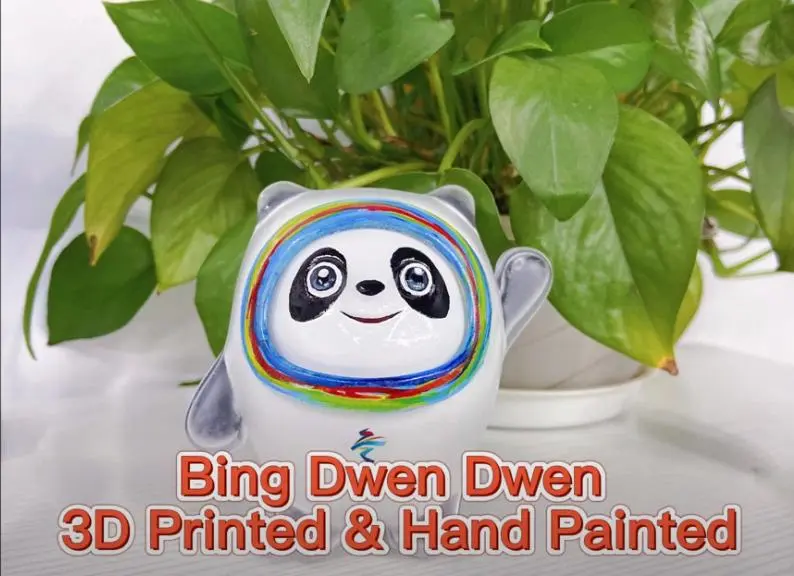 Bing Dwen Dwen 3D Printed & Hand Painted - Official Beijing 2022 Olympic Mascot