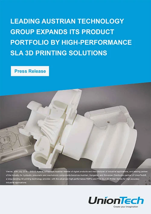 LEADING AUSTRIAN TECHNOLOGY GROUP EXPANDS ITS PRODUCT PORTFOLIO BY HIGH-PERFORMANCE SLA 3D PRINTING SOLUTIONS